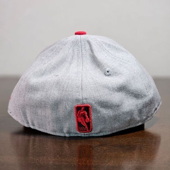 New Era Houston Rockets Hat Low Crown Grey Red Fitted 7 1/4 NBA Cap 59Fifty
